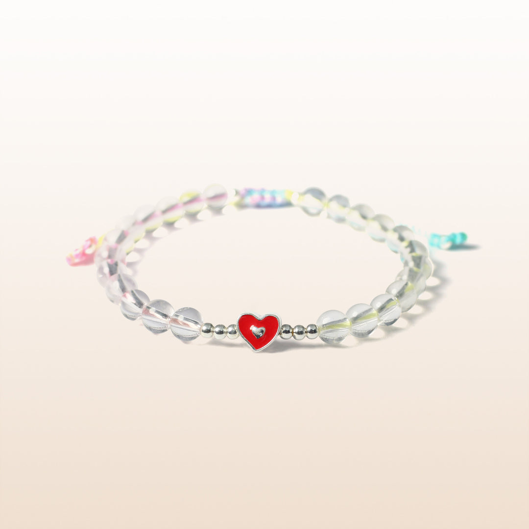 Protected Love - Heart Colorful Rope Quartz Kid's Bracelet