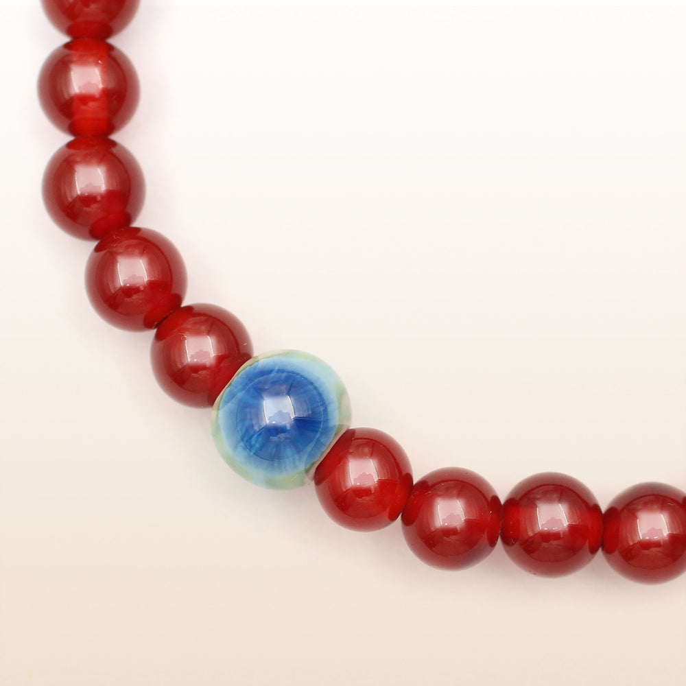 July Birthstone Bracelet With Evil Eye