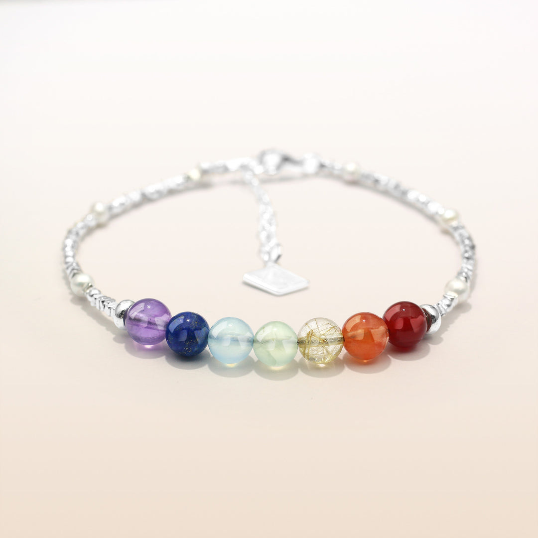 Vitality-Silver 7 Chakra Bracelet