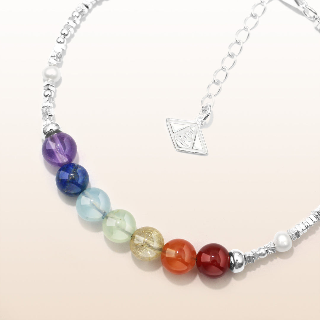 Vitality-Silver 7 Chakra Bracelet