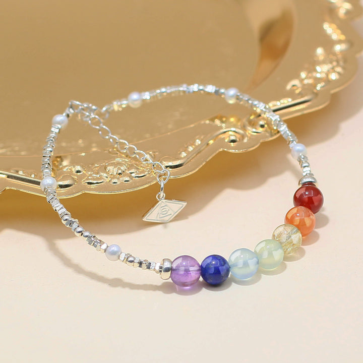 Vitality-Silver 7 Chakra Bracelet