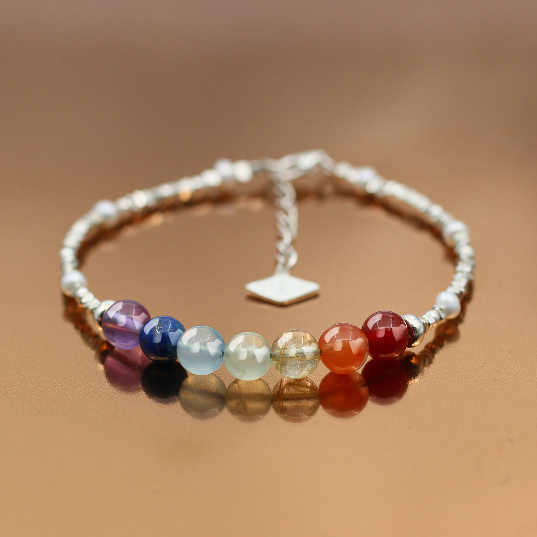 Vitality-Silver 7 Chakra Bracelet