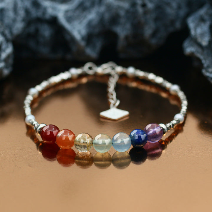 Vitality-Silver 7 Chakra Bracelet