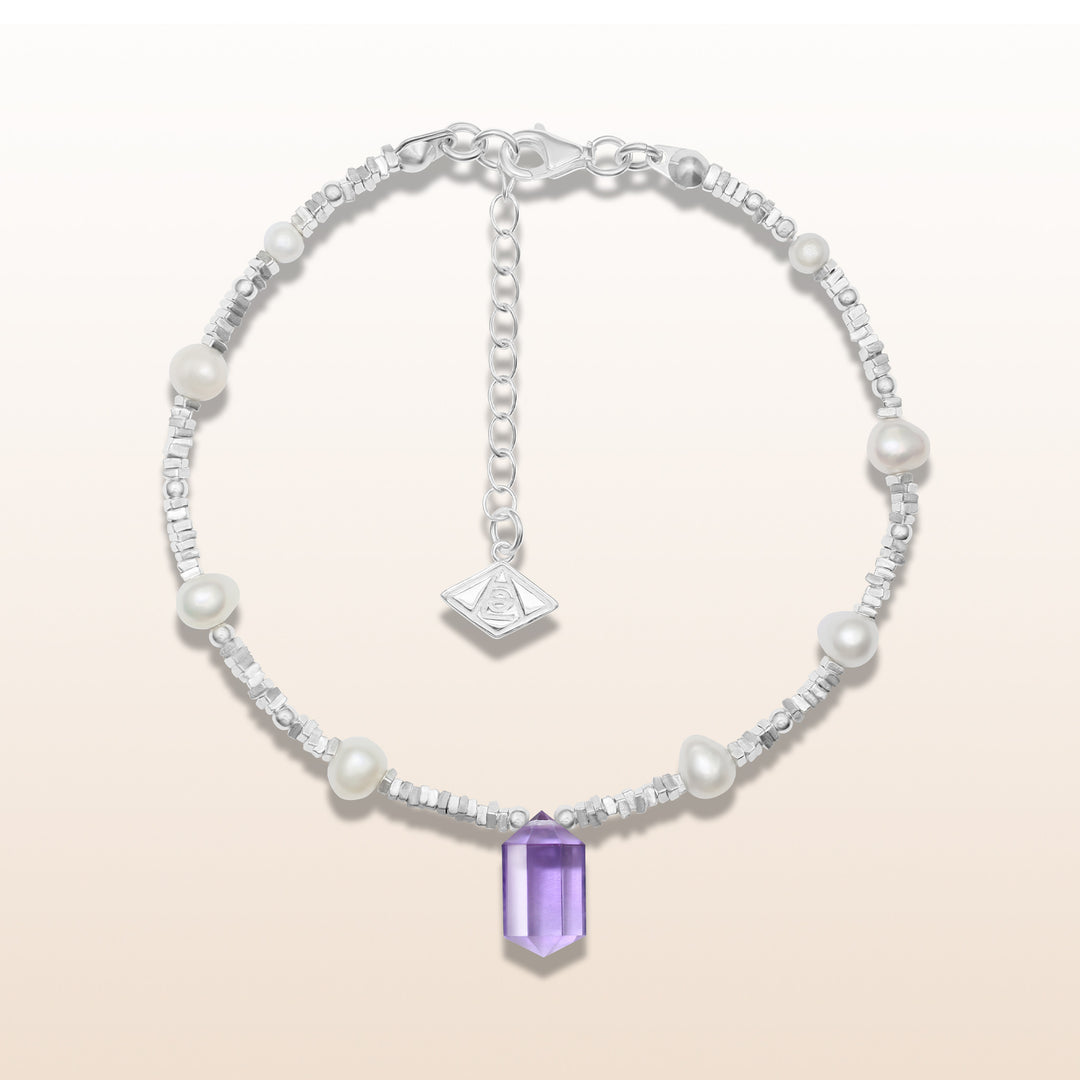 Silver Amethyst Aries Guardian Bracelet