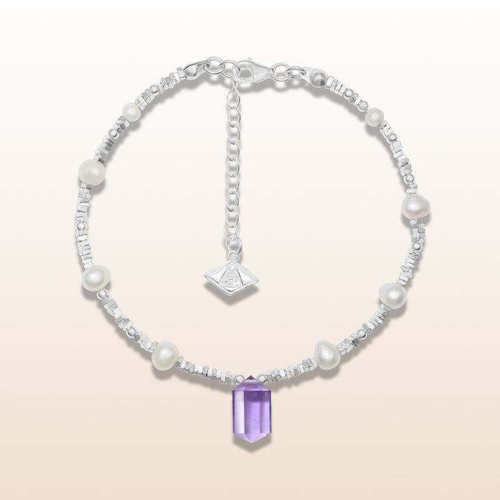 Silver Amethyst Aries Guardian Bracelet