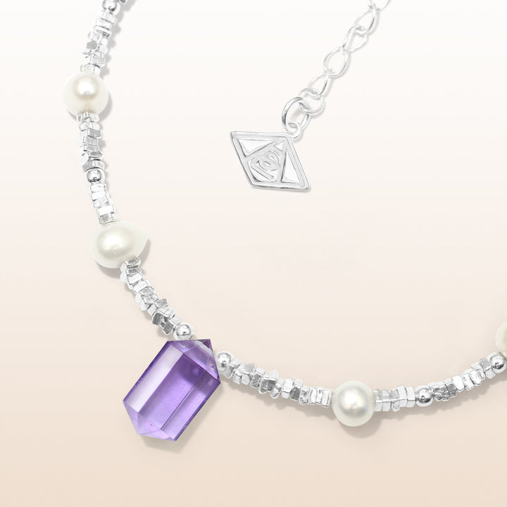 Silver Amethyst Aries Guardian Bracelet