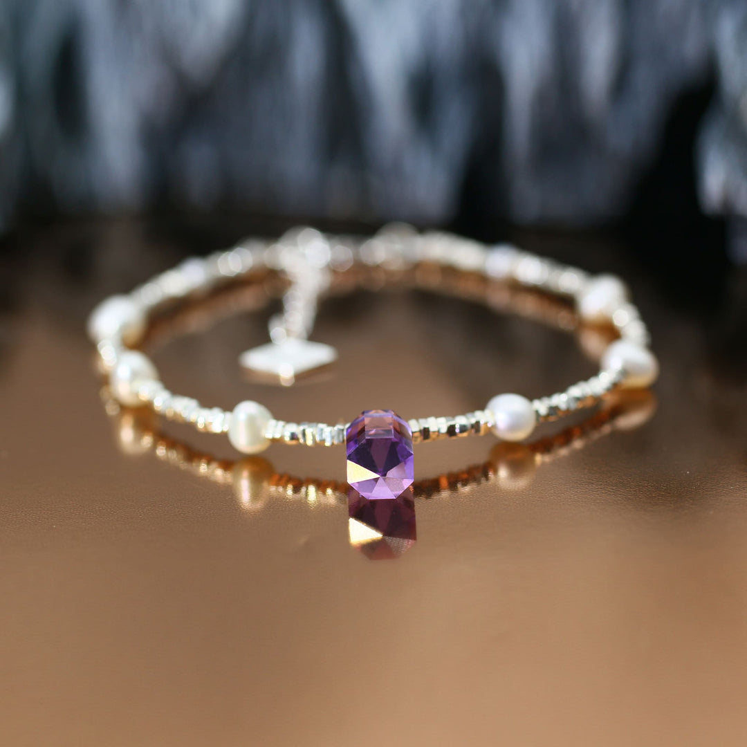 Silver Amethyst Aries Guardian Bracelet