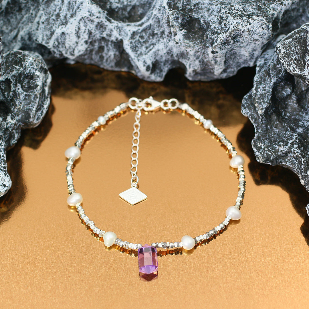 Silver Amethyst Aries Guardian Bracelet