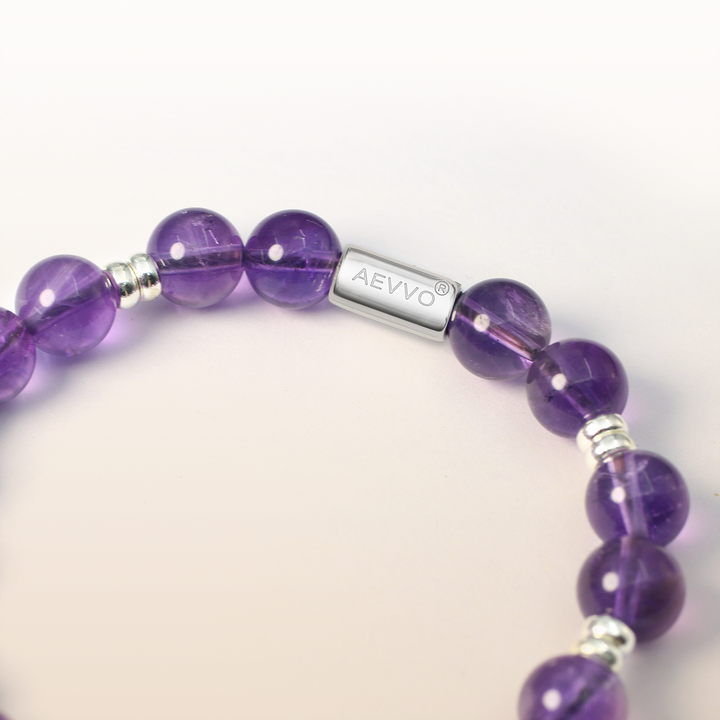 Silver Amethyst Crown Chakra Bracelet