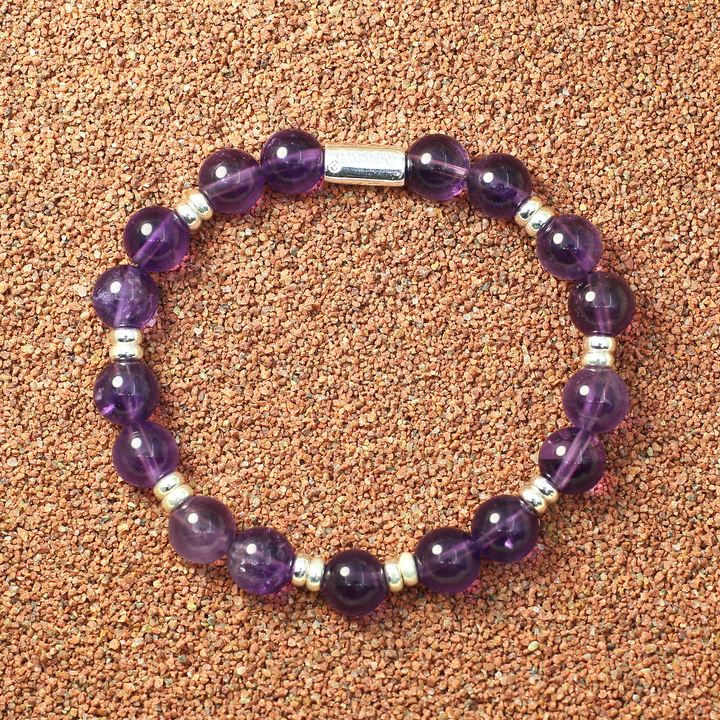 Silver Amethyst Crown Chakra Bracelet