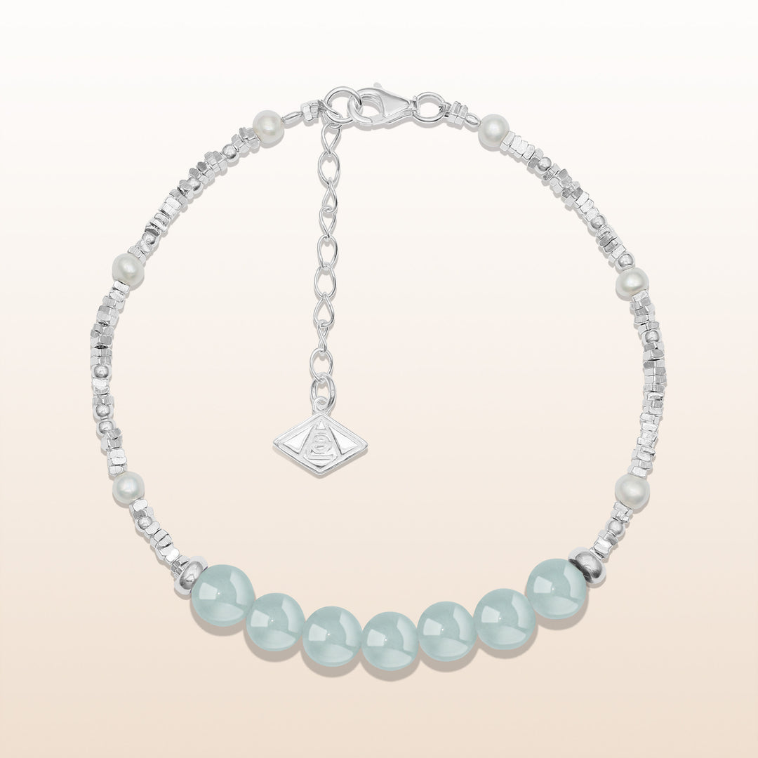 Vitality-Silver Aquamarine Chakra Bracelet