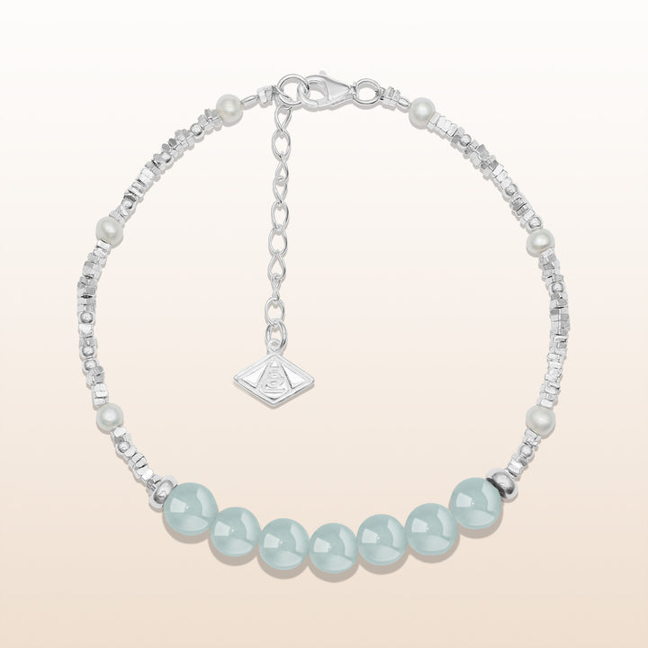 Vitality-Silver Aquamarine Chakra Bracelet