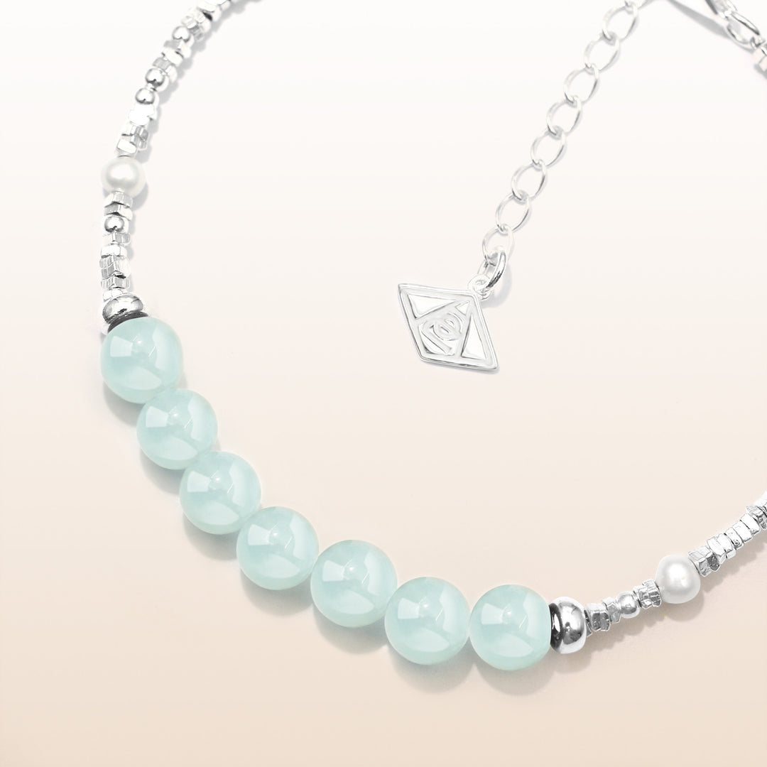 Vitality-Silver Aquamarine Chakra Bracelet