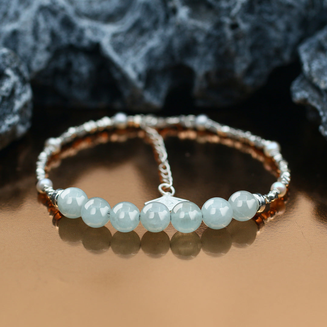 Vitality-Silver Aquamarine Chakra Bracelet