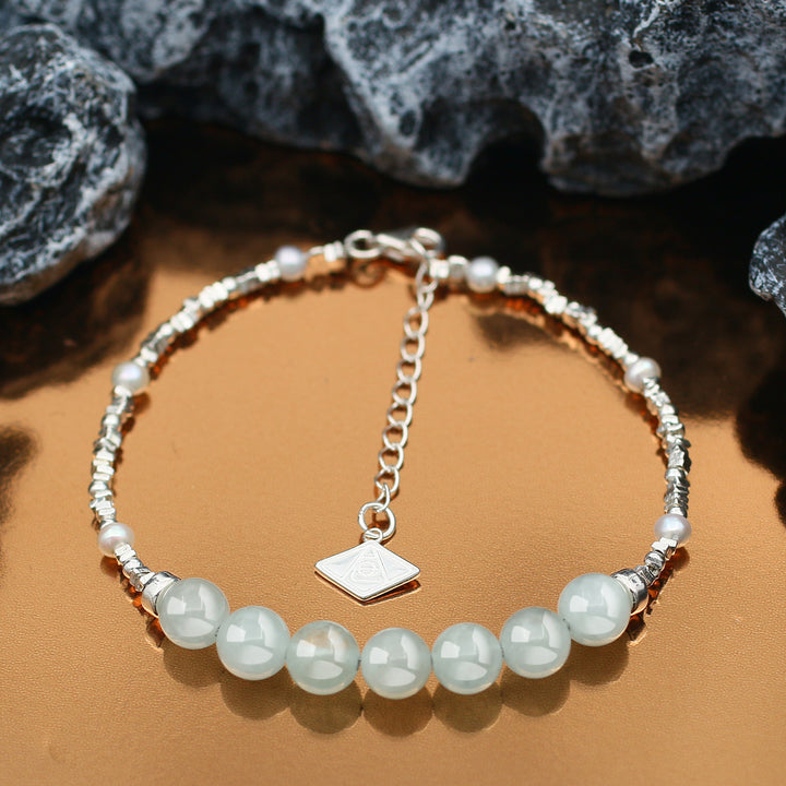 Vitality-Silver Aquamarine Chakra Bracelet