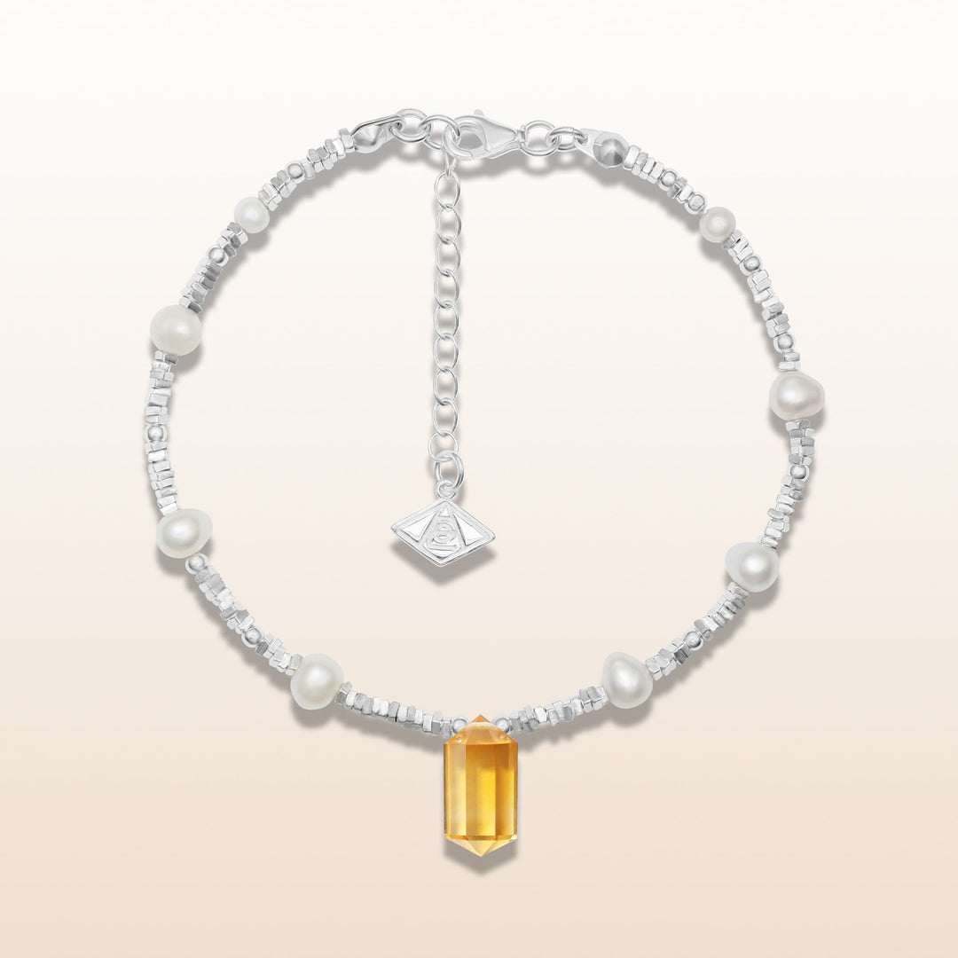 Silver Citrine Gemini Guardian Bracelet