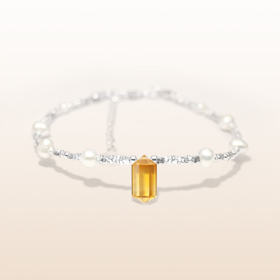 Silver Citrine Gemini Guardian Bracelet