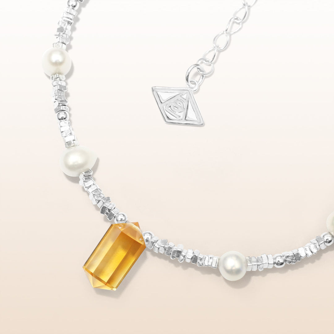 Silver Citrine Gemini Guardian Bracelet