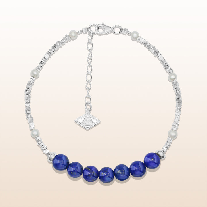 Vitality-Silver Lapis Lazuli Chakra Bracelet