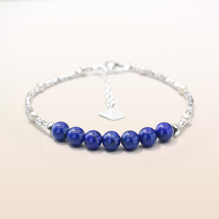 Vitality-Silver Lapis Lazuli Chakra Bracelet