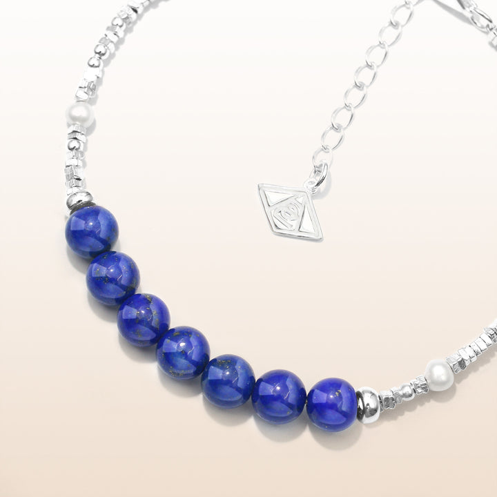 Vitality-Silver Lapis Lazuli Chakra Bracelet