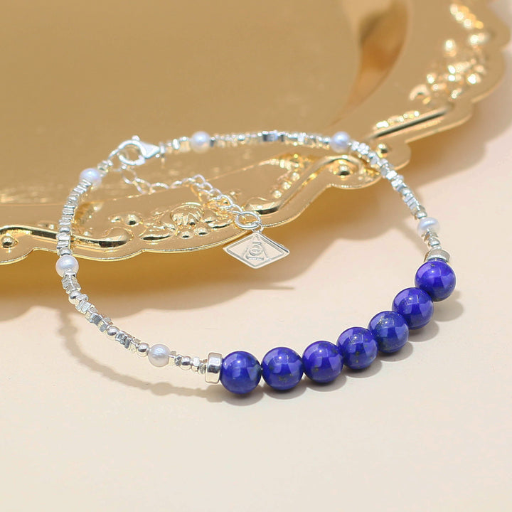 Vitality-Silver Lapis Lazuli Chakra Bracelet