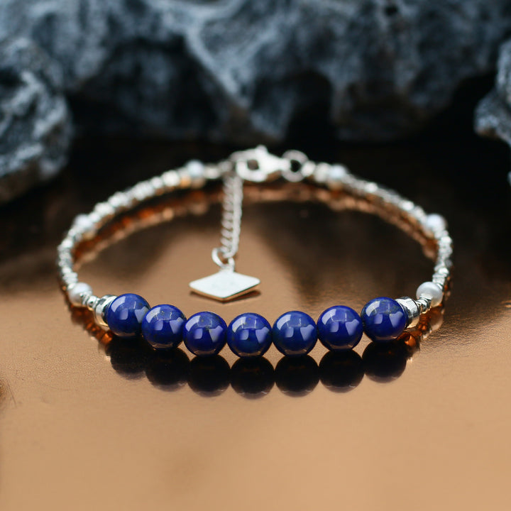 Vitality-Silver Lapis Lazuli Chakra Bracelet