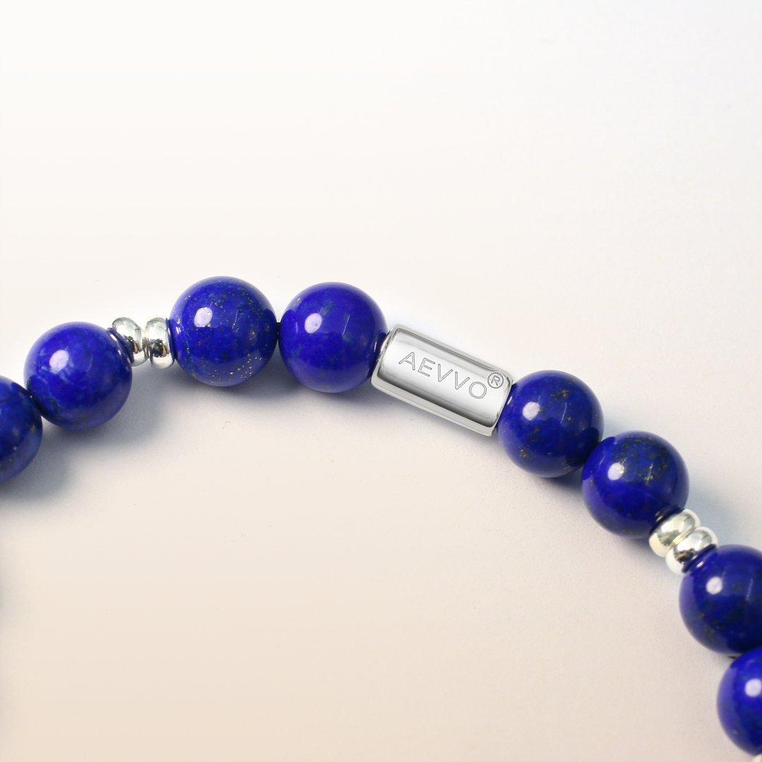 Silver Lapis Lazuli  Third Eye Chakra Bracelet