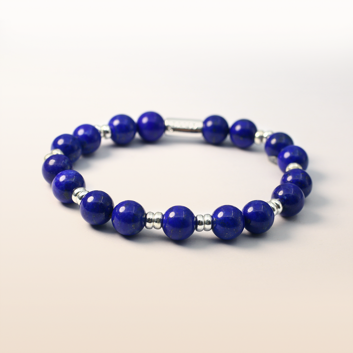 Silver Lapis Lazuli  Third Eye Chakra Bracelet