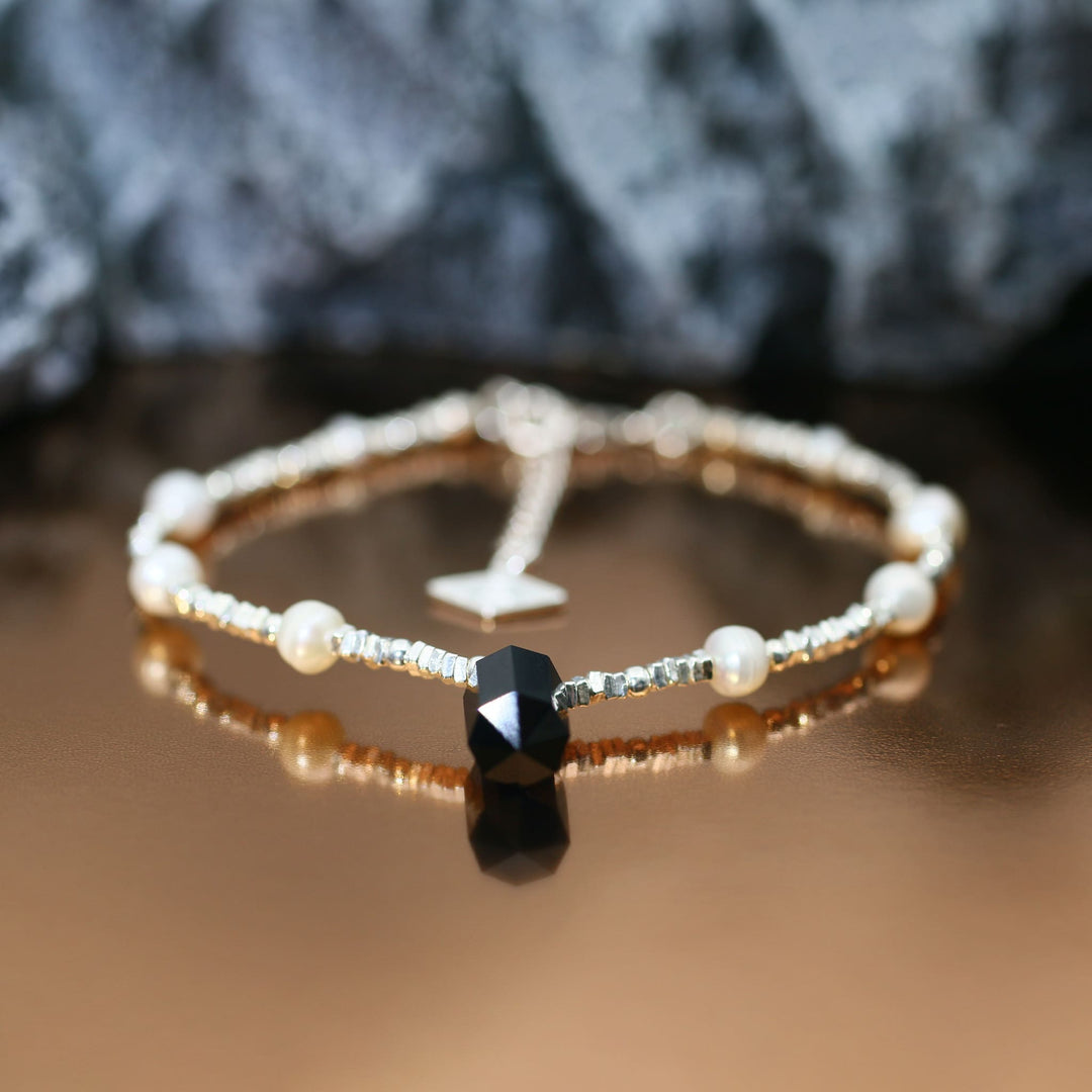 Silver Obsidian Libra Guardian Bracelet