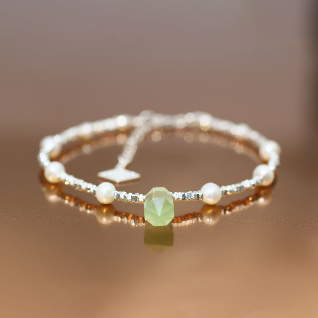 Silver Prehnite Aquarius Guardian Bracelet