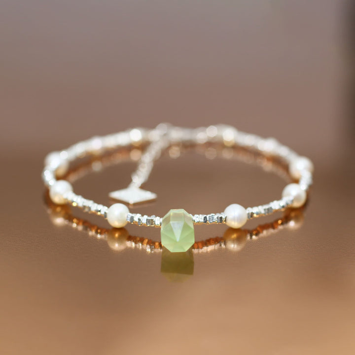 Silver Prehnite Aquarius Guardian Bracelet