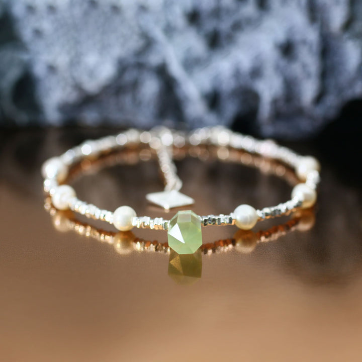 Silver Prehnite Aquarius Guardian Bracelet