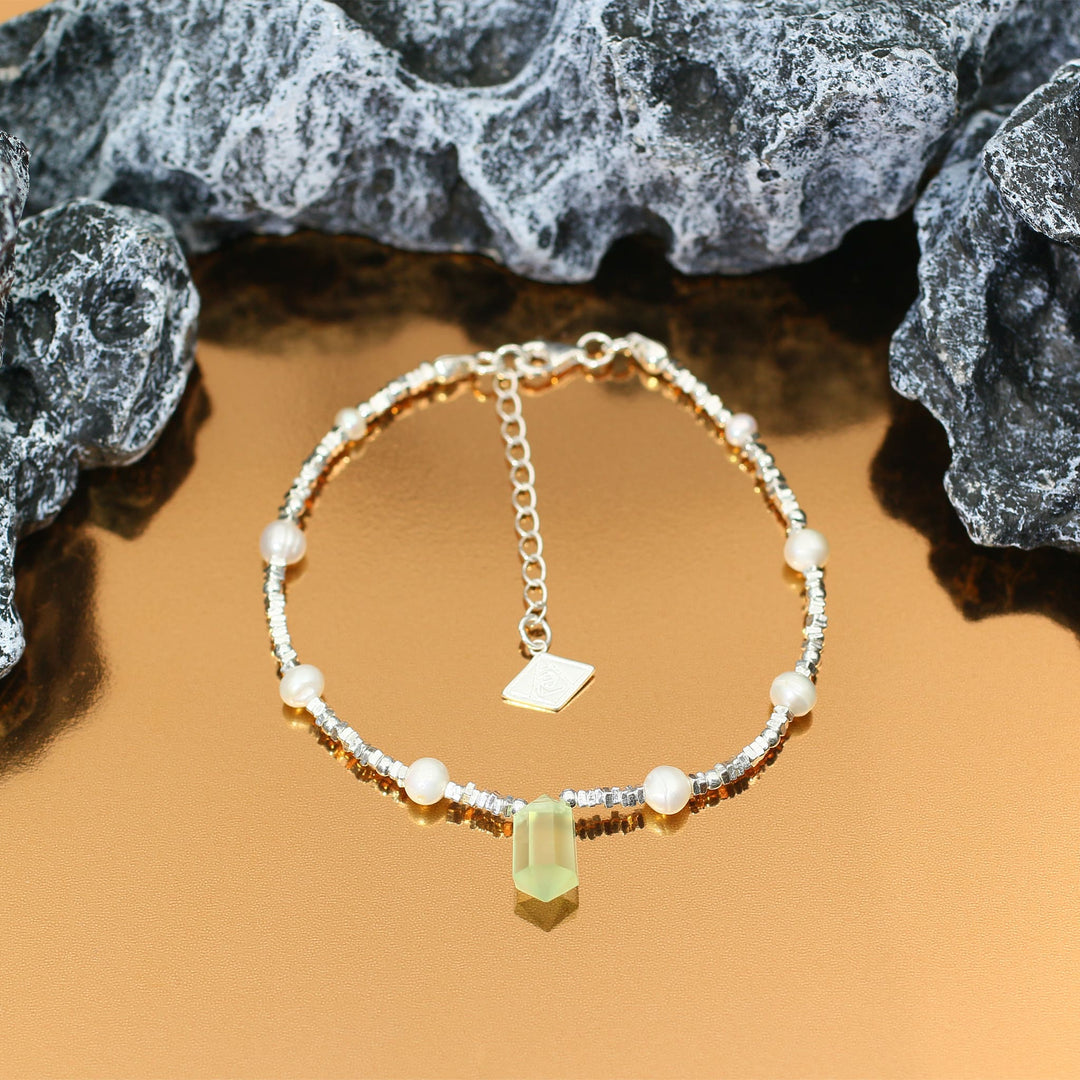 Silver Prehnite Aquarius Guardian Bracelet