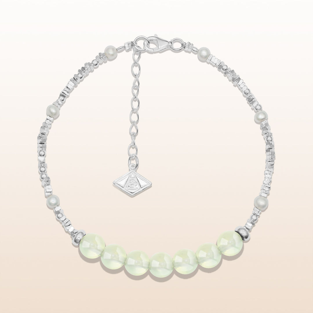 Vitality-Silver Prehnite Chakra Bracelet