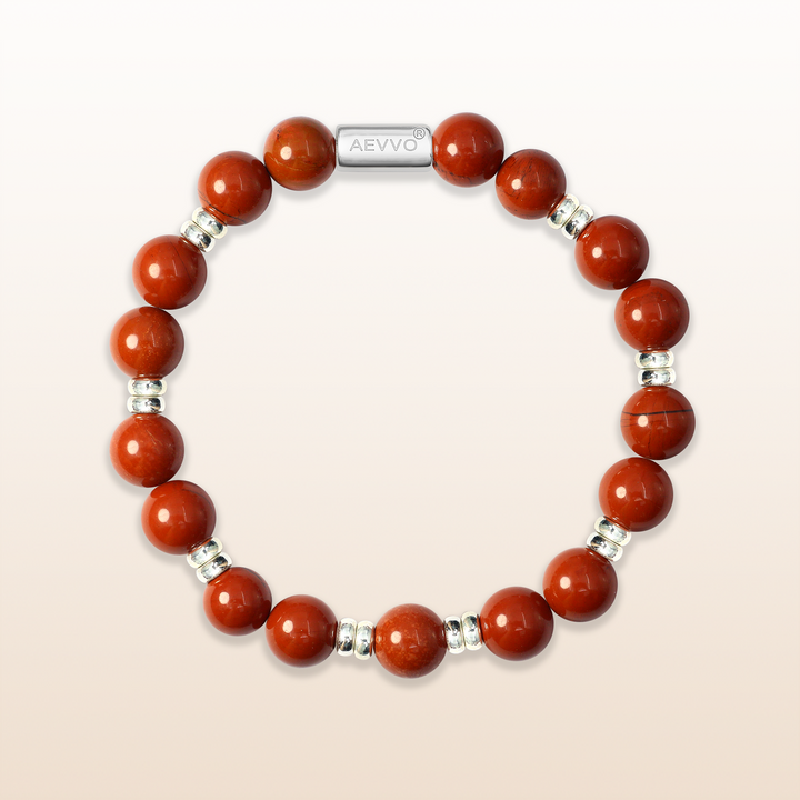 Silver Red Jasper Sacral Chakra Bracelet