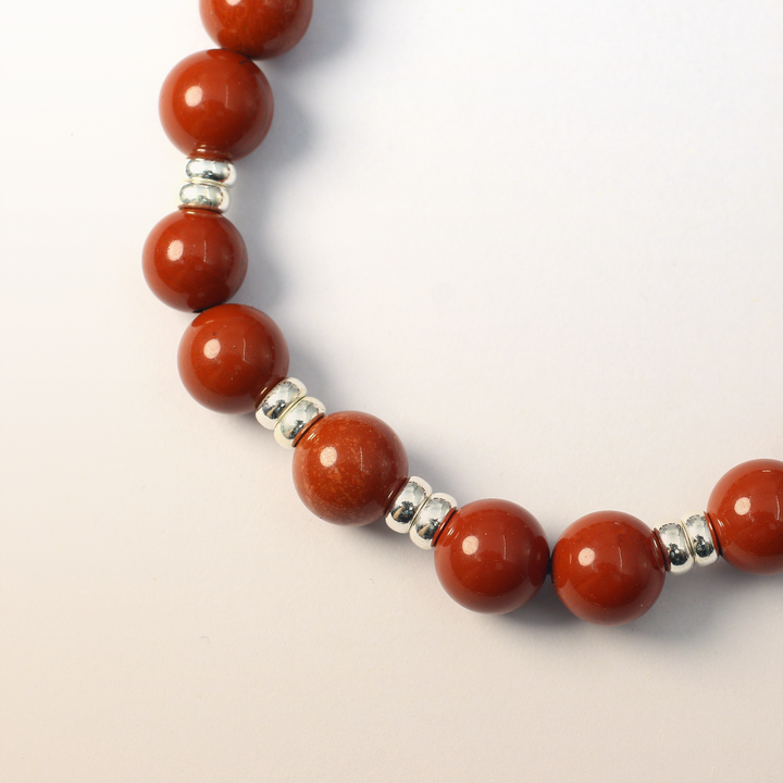 Silver Red Jasper Sacral Chakra Bracelet