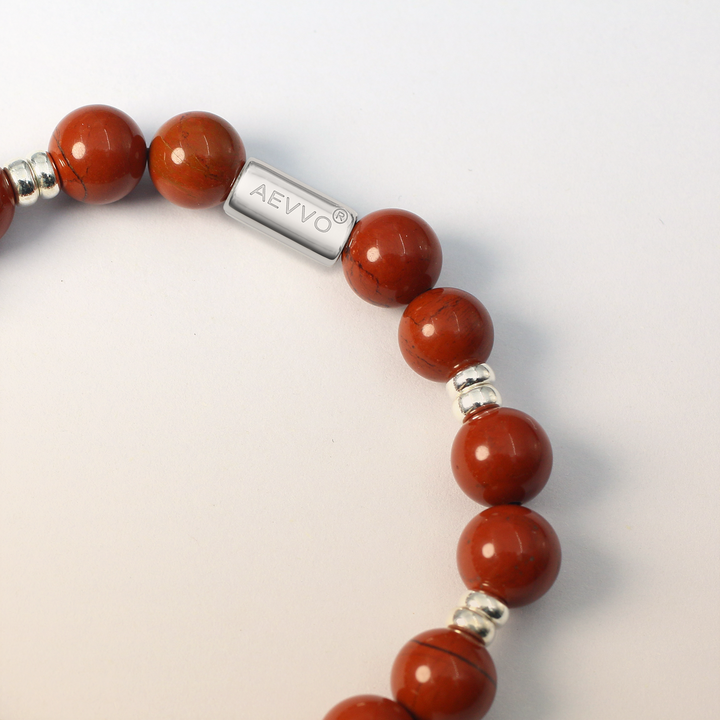 Silver Red Jasper Sacral Chakra Bracelet