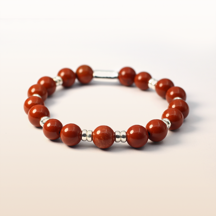 Silver Red Jasper Sacral Chakra Bracelet