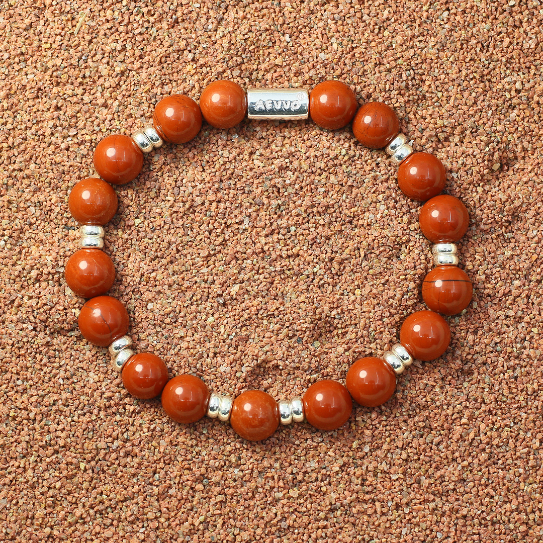 Silver Red Jasper Sacral Chakra Bracelet