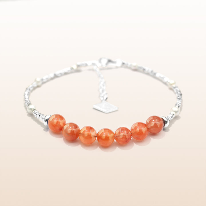 Vitality-Silver Rabbit Hair Quartz Chakra Bracelet