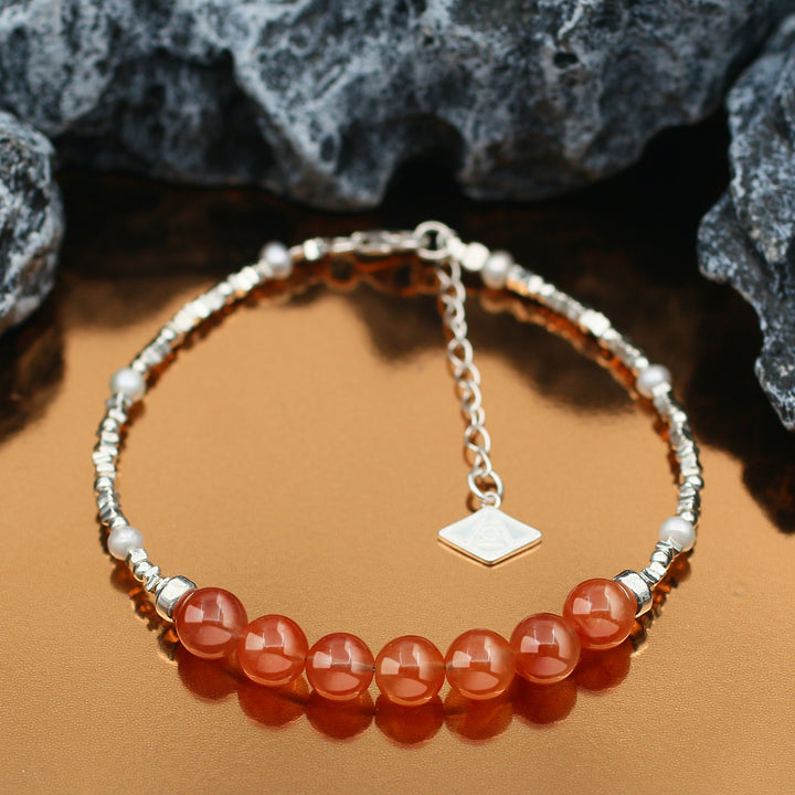 Vitality-Silver Rabbit Hair Quartz Chakra Bracelet