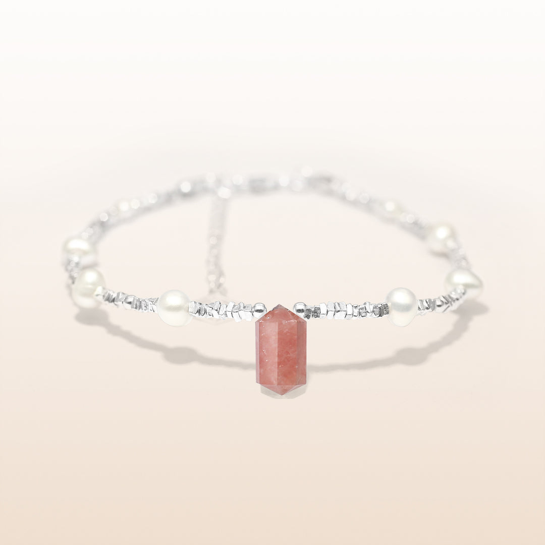 Silver Rhodochrosite Leo Guardian Bracelet