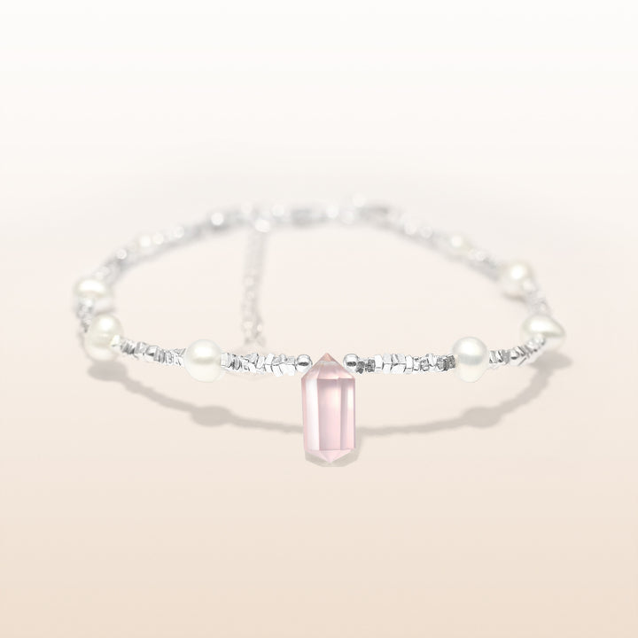 Silver Rose Quartz Sagittarius Guardian Bracelet