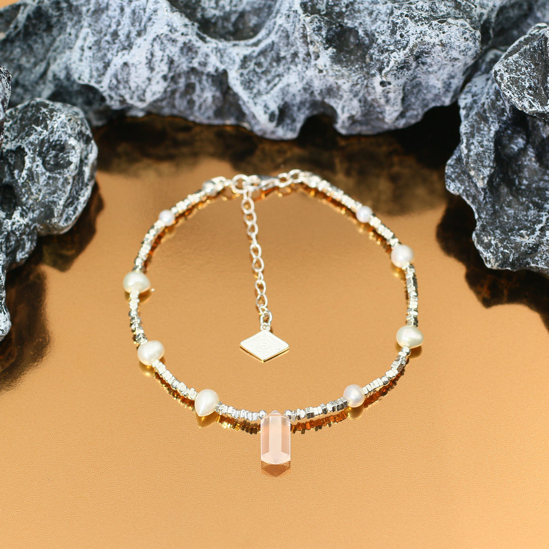 Silver Rose Quartz Sagittarius Guardian Bracelet