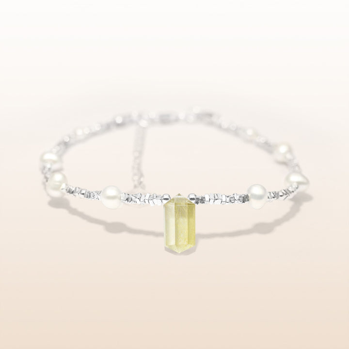 Silver Rutilated Quartz Taurus Guardian Bracelet