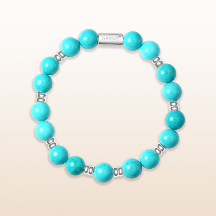 Silver Turquoise Throat Chakra Bracelet