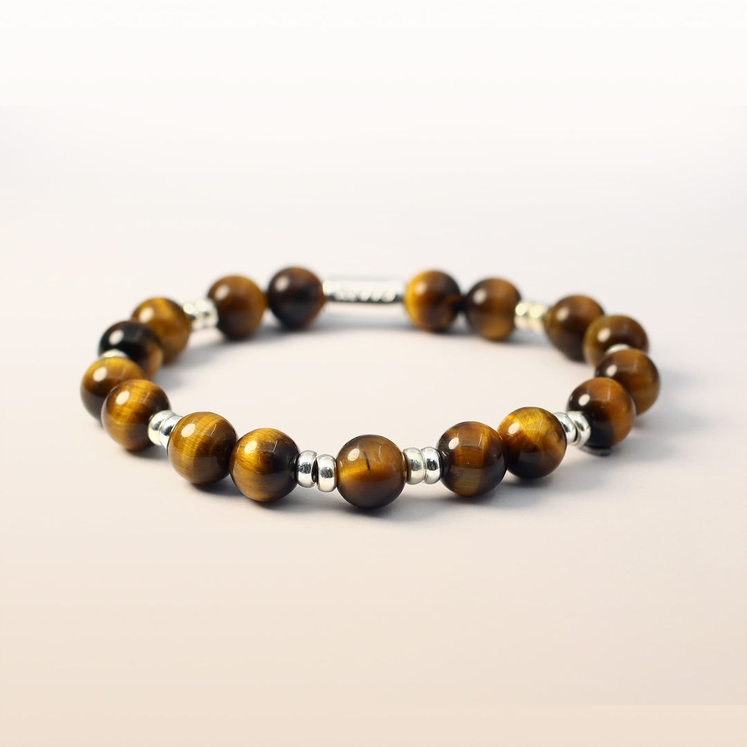 Silver Yellow Tiger Eye Solar Plexus Chakra Bracelet