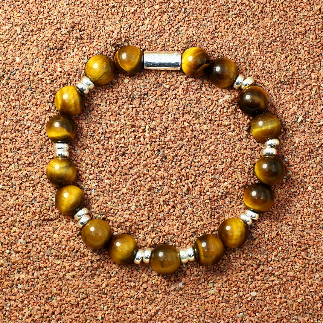 Silver Yellow Tiger Eye Solar Plexus Chakra Bracelet