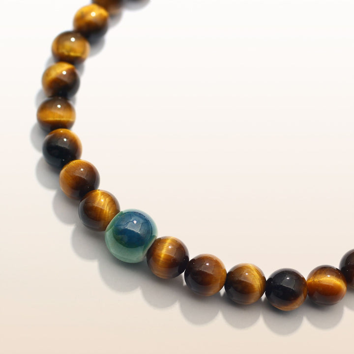 Strength & Courage - Silver Tiger Eye Evil Eye Bracelet Ⅰ